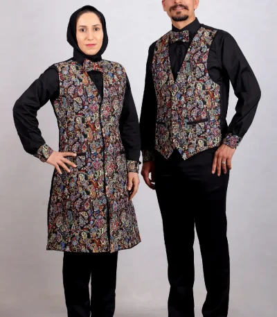 ست جلیقه و سارافون با پاپیون و کراوات