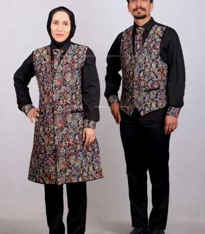 ست جلیقه و سارافون با پاپیون و کراوات