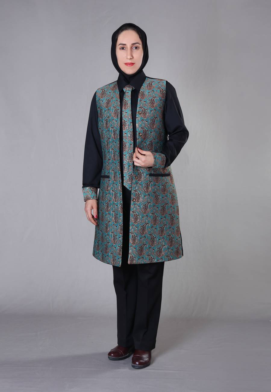 سارافون سنتی - سبزبا کراوات سارافون سنتی زنانه با کراوات - Image 1